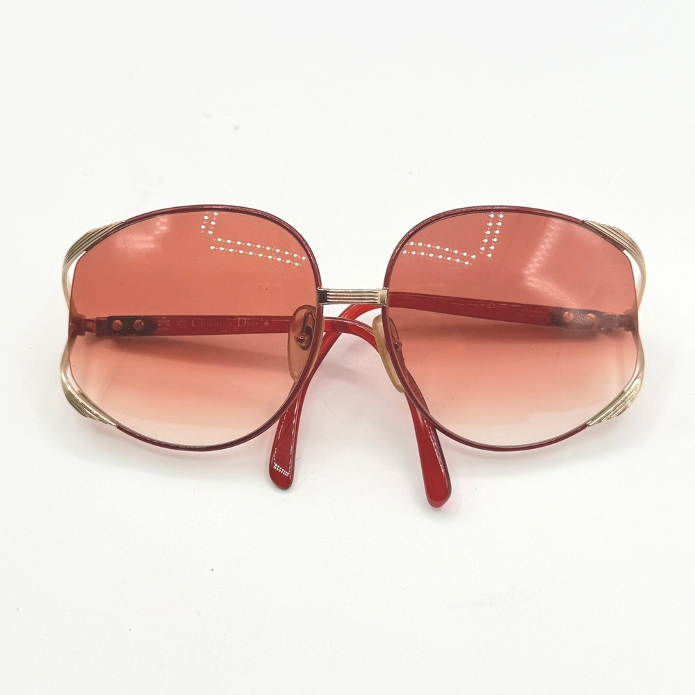 Christian Dior Sunglasses Women Red Gold Vintage 2250 44  Butterfly Large VG